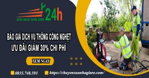 Báo giá thông cống nghẹt tại quận 1 | Ưu đãi giảm 30% chi phí