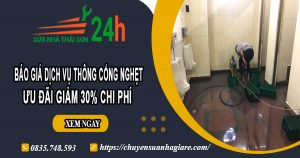 Báo giá thông cống nghẹt tại Tân Bình | Ưu đãi giảm 30% chi phí