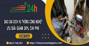 Báo giá thông cống nghẹt tại Tân Phú | Ưu đãi giảm 30% chi phí