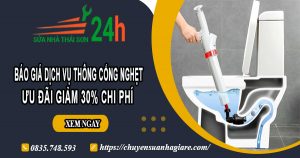 Báo giá thông cống nghẹt tại Tân Uyên | Ưu đãi giảm 30% chi phí