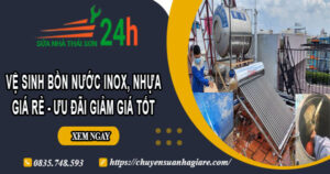 Vệ sinh bồn nước Inox, Nhựa tại Tp Tân An – Ưu đãi giảm 10%